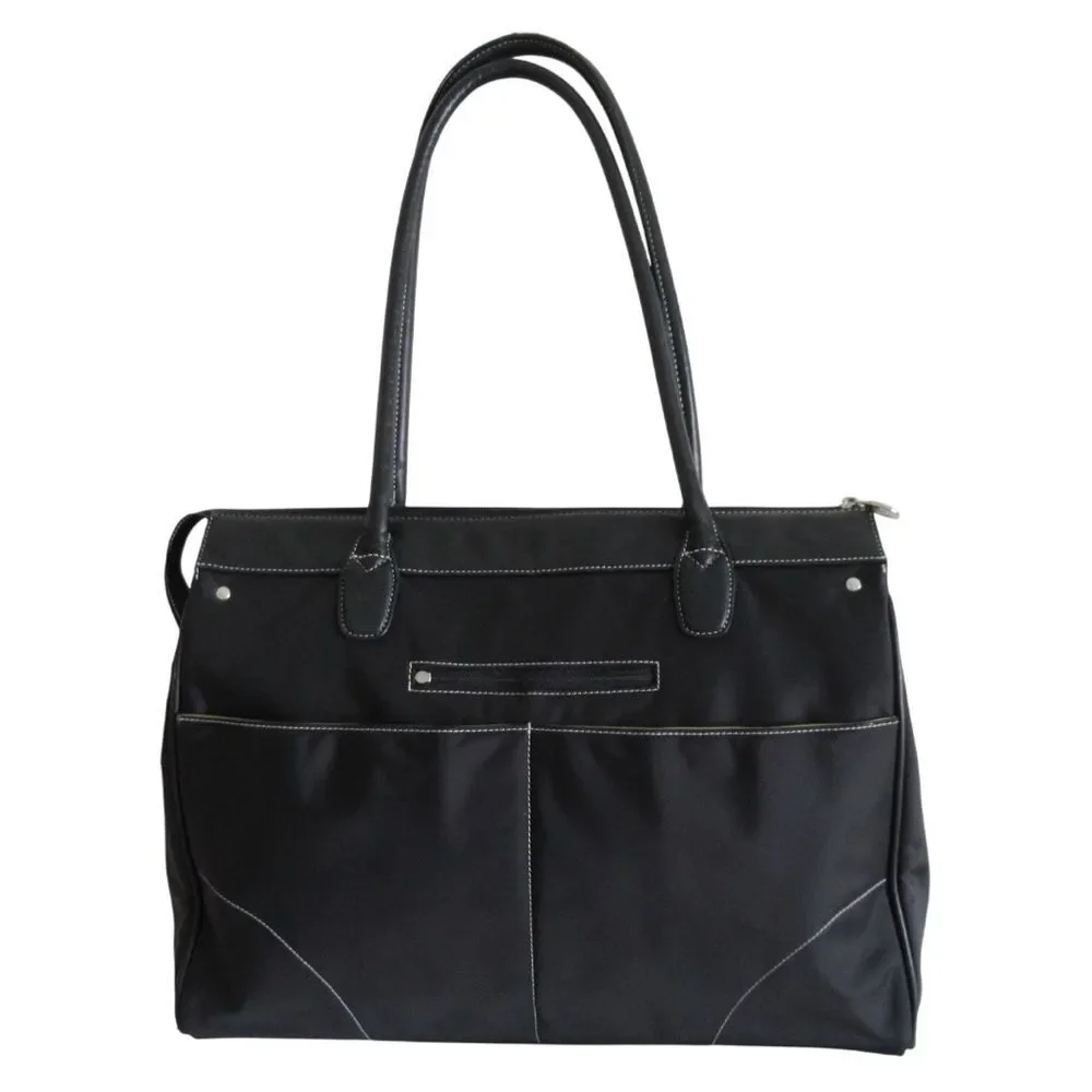 Chelsey Henry Large Black Tote with Kiwi Green Interior - Picture 8 of 13
